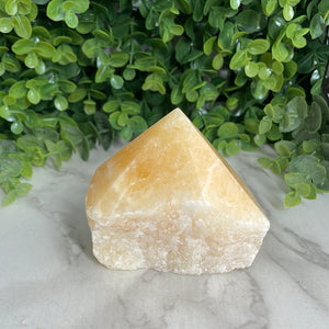 Orange Calcite Half Polished Point