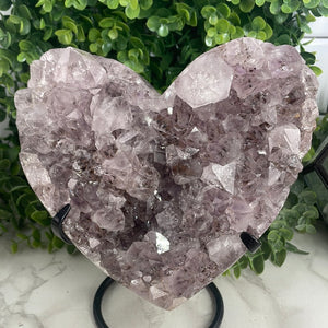 Amethyst Heart On Stand