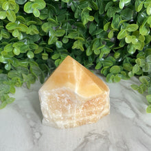 Load image into Gallery viewer, Orange Calcite Half Polished Point