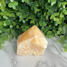 Load image into Gallery viewer, Orange Calcite Half Polished Point