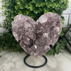 Amethyst Heart On Stand