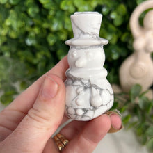 Load image into Gallery viewer, Howlite Snowman Carving