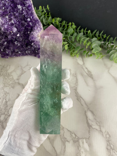 Watermelon Fluorite Obelisk