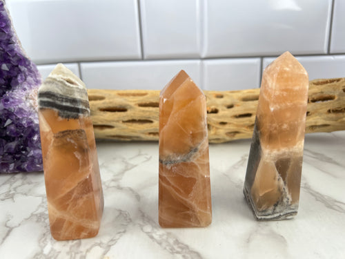 Banded Honey Calcite Tower