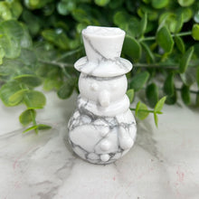 Load image into Gallery viewer, Howlite Snowman Carving