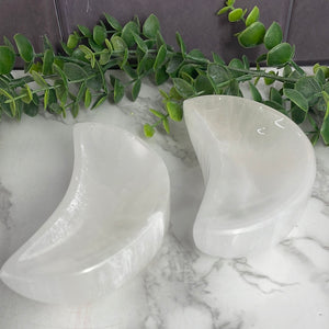 Selenite Moon Bowl