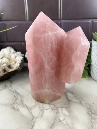 Rose Quartz Twin Tower