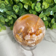 Load image into Gallery viewer, Carnelian And Flower Agate Sphere