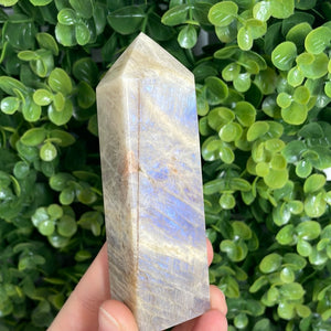 Moonstone Obelisk With Blue Flash