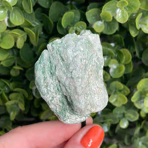 Raw Fuchsite On Metal Stand