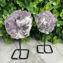 Load image into Gallery viewer, Raw Lepidolite On Metal Stand